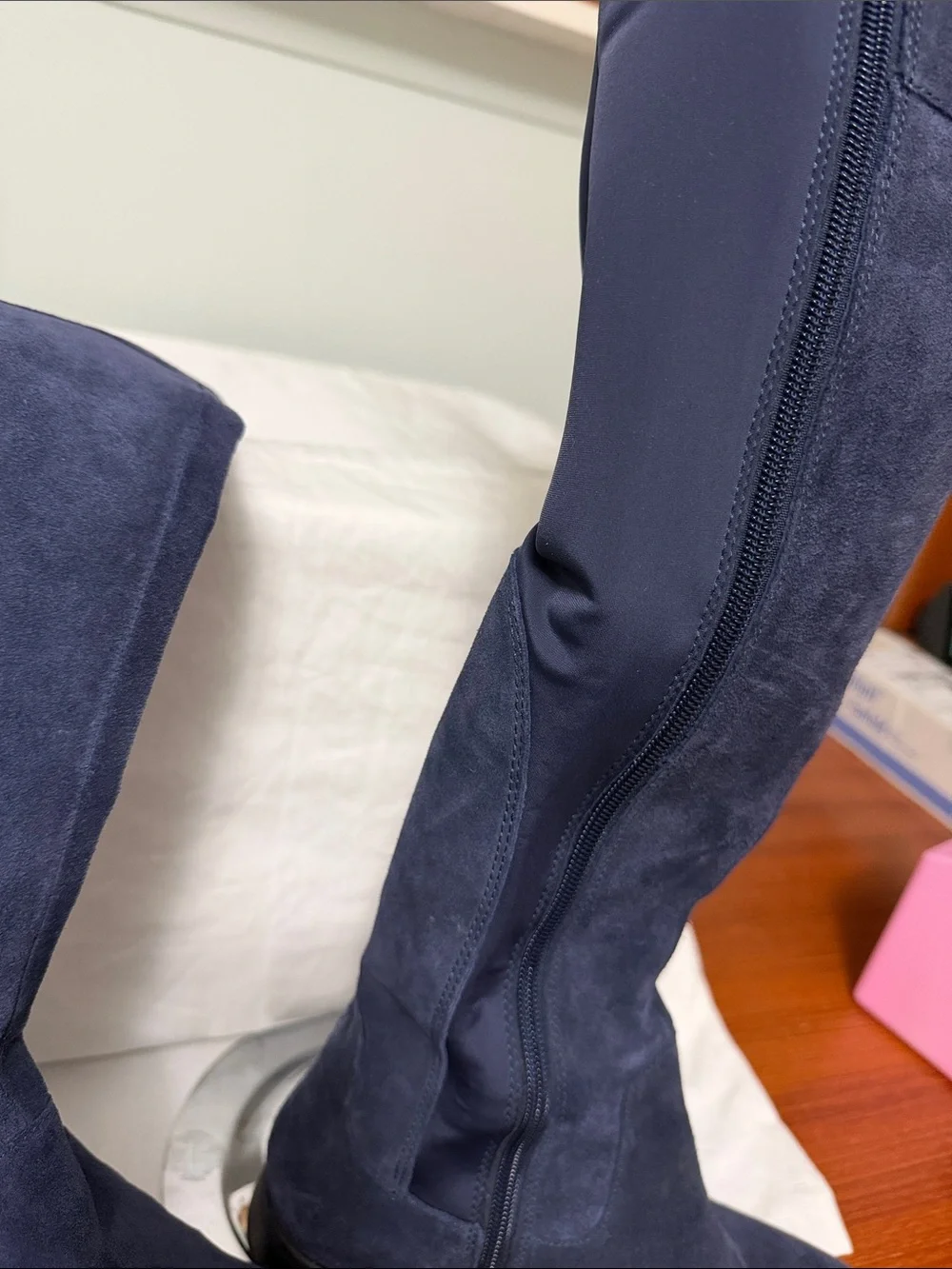 Franco Sarto Over-the-Knee Suede Boots - Navy